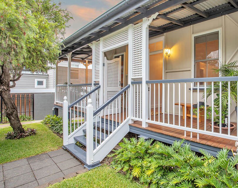the front porch leading into a revived brisbane home